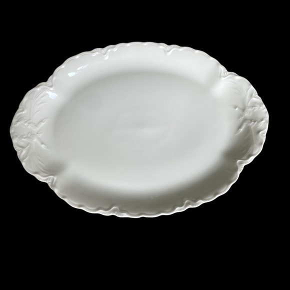 HAVILAND Vintage White Oval Platter With Scalloped Edge, Made in France - Picture 3 of 11